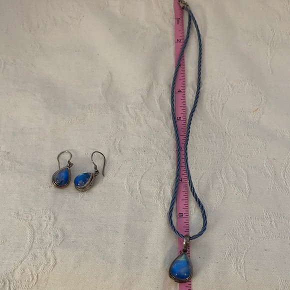 Elegant Moonstone 925 SS Teardrop Jewelry Set - Picture 7 of 8